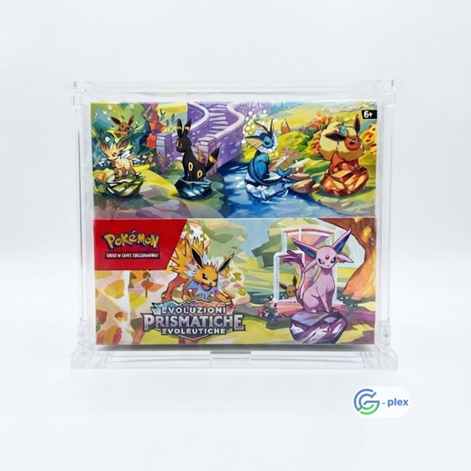 Case Protettivo Box Pokemon 8x Mini Tin Case Display Evoluzioni Prismatiche